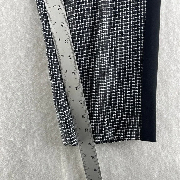 Ann Taylor Dress Pants Women's Sz 8 Black Windowpane Mid-Rise Tapered Pockets - Picture 5 of 10